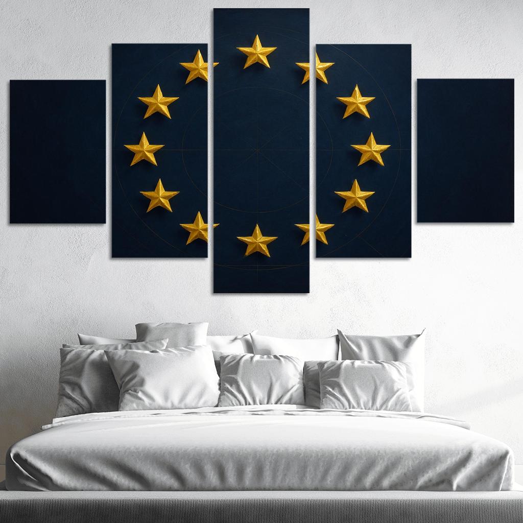 Stars Within The Circle The Flag Of The European Union Reimagined abstract paintings frame