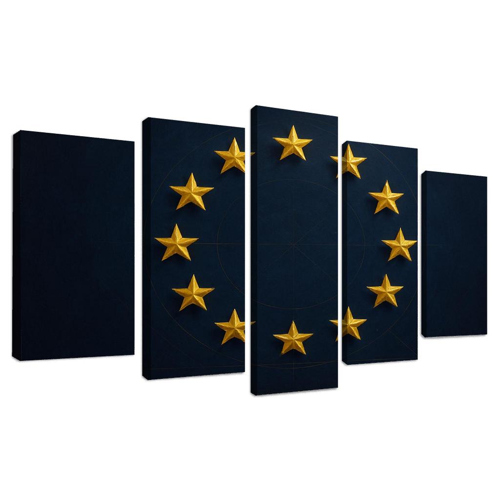 Stars Within The Circle The Flag Of The European Union Reimagined abstract paintings frame