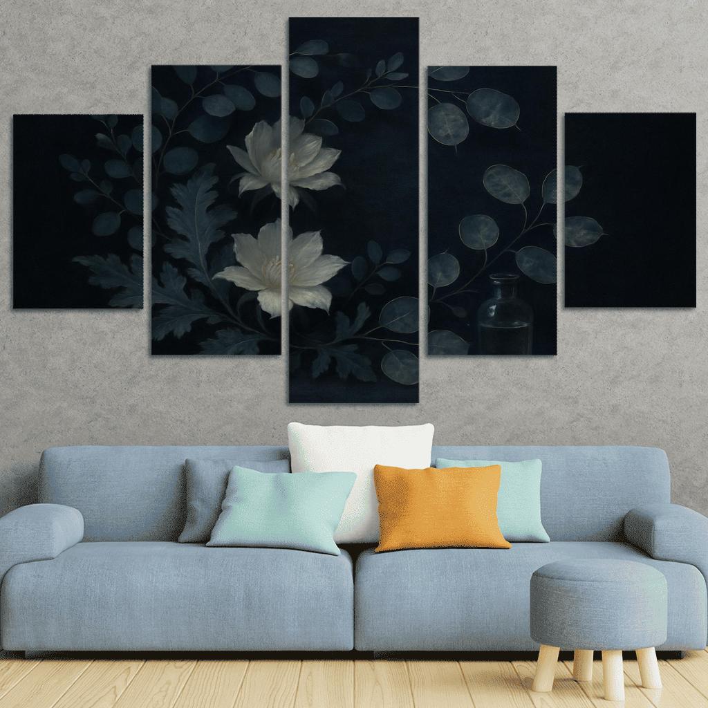 Lunar Botanica Silver Leaf And Night Bloom Composition one-piece frames