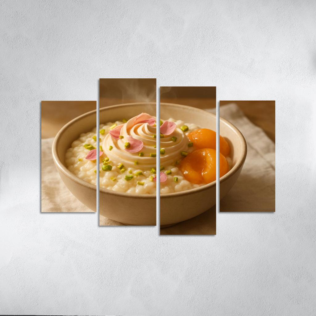 Pistachio Rose Rice Pudding With Poached Apricots modern paintings frame