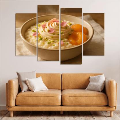 Pistachio Rose Rice Pudding With Poached Apricots modern paintings frame