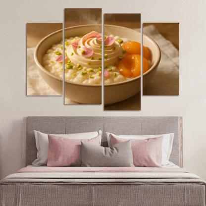 Pistachio Rose Rice Pudding With Poached Apricots modern paintings frame