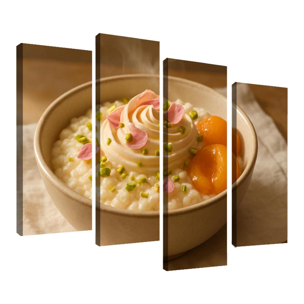 Pistachio Rose Rice Pudding With Poached Apricots modern paintings frame