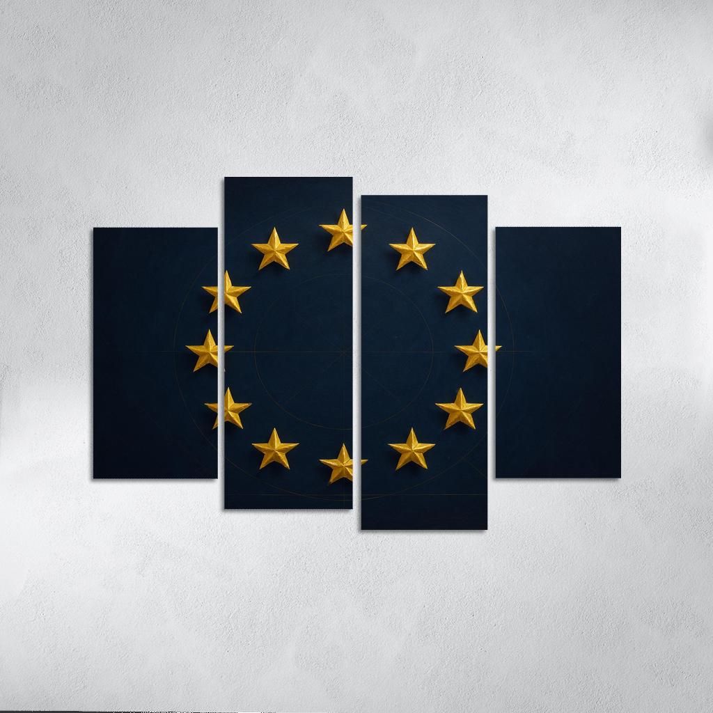 Stars Within The Circle The Flag Of The European Union Reimagined abstract paintings frame