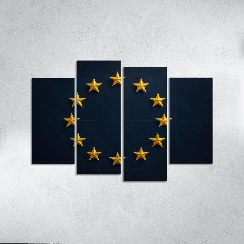 Stars Within The Circle The Flag Of The European Union Reimagined abstract paintings frame
