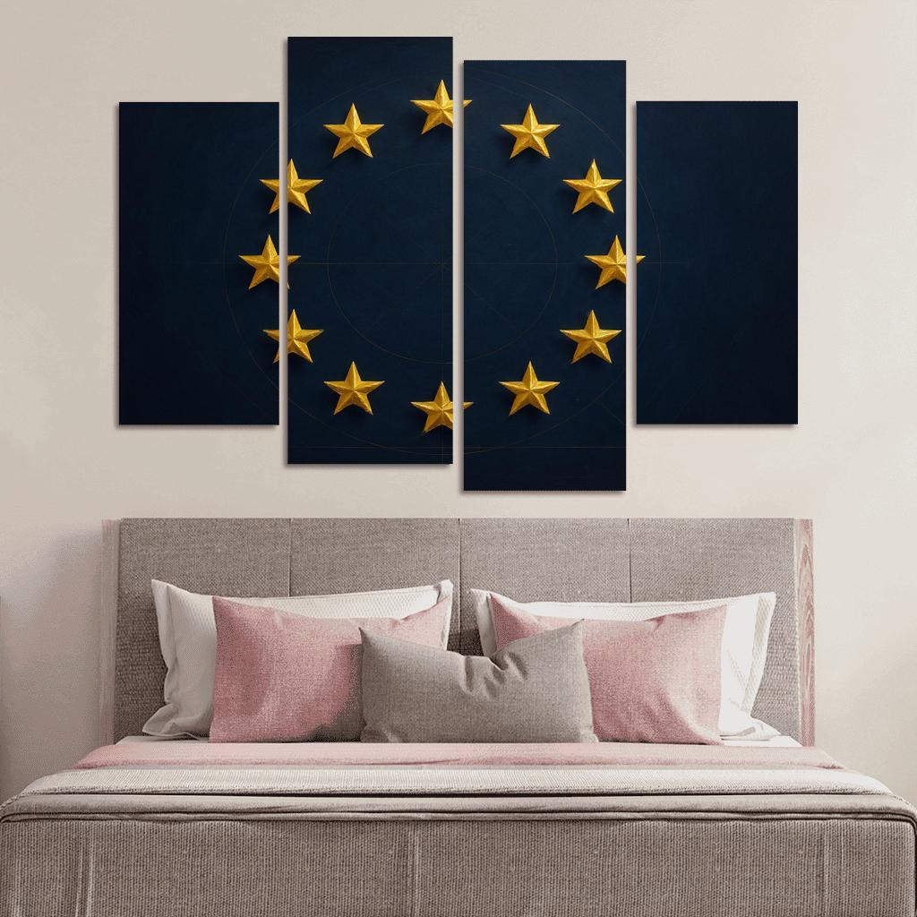Stars Within The Circle The Flag Of The European Union Reimagined abstract paintings frame