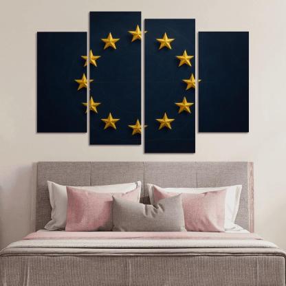 Stars Within The Circle The Flag Of The European Union Reimagined abstract paintings frame