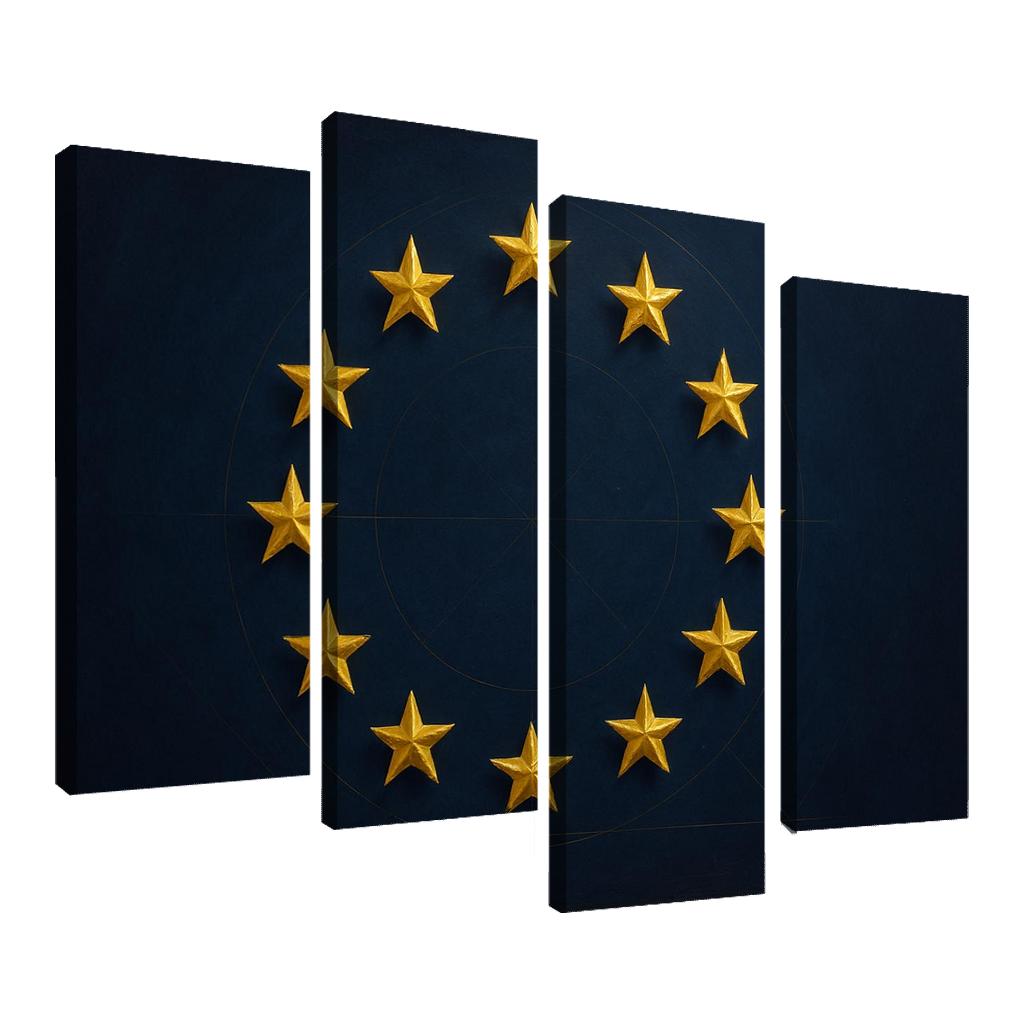 Stars Within The Circle The Flag Of The European Union Reimagined abstract paintings frame
