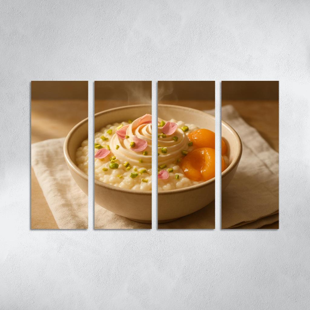 Pistachio Rose Rice Pudding With Poached Apricots modern paintings frame