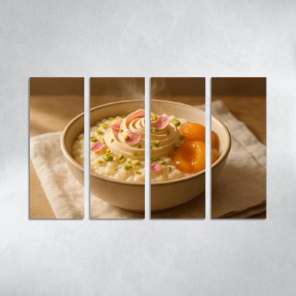Pistachio Rose Rice Pudding With Poached Apricots modern paintings frame