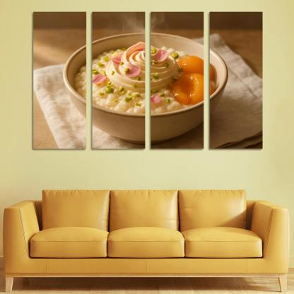 Pistachio Rose Rice Pudding With Poached Apricots modern paintings frame
