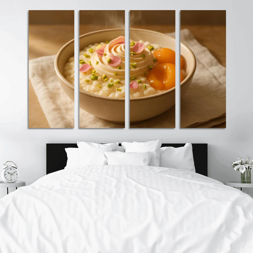Pistachio Rose Rice Pudding With Poached Apricots modern paintings frame