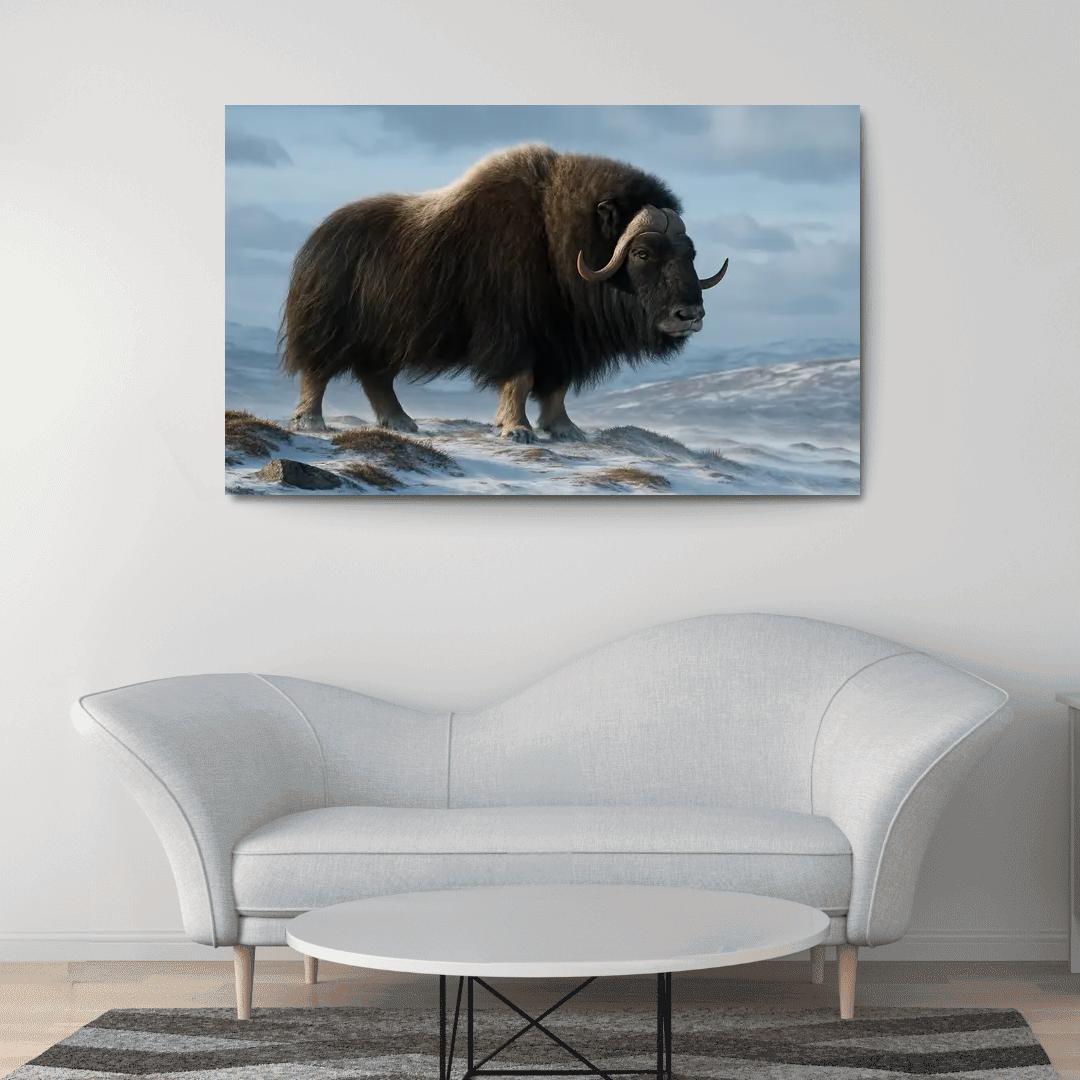 The Arctic Sentinel Musk Ox On Windswept Tundra oil paintings frame
