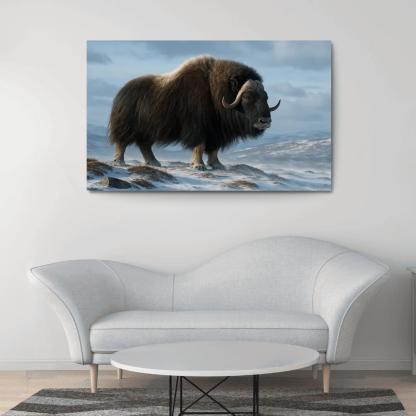 The Arctic Sentinel Musk Ox On Windswept Tundra oil paintings frame