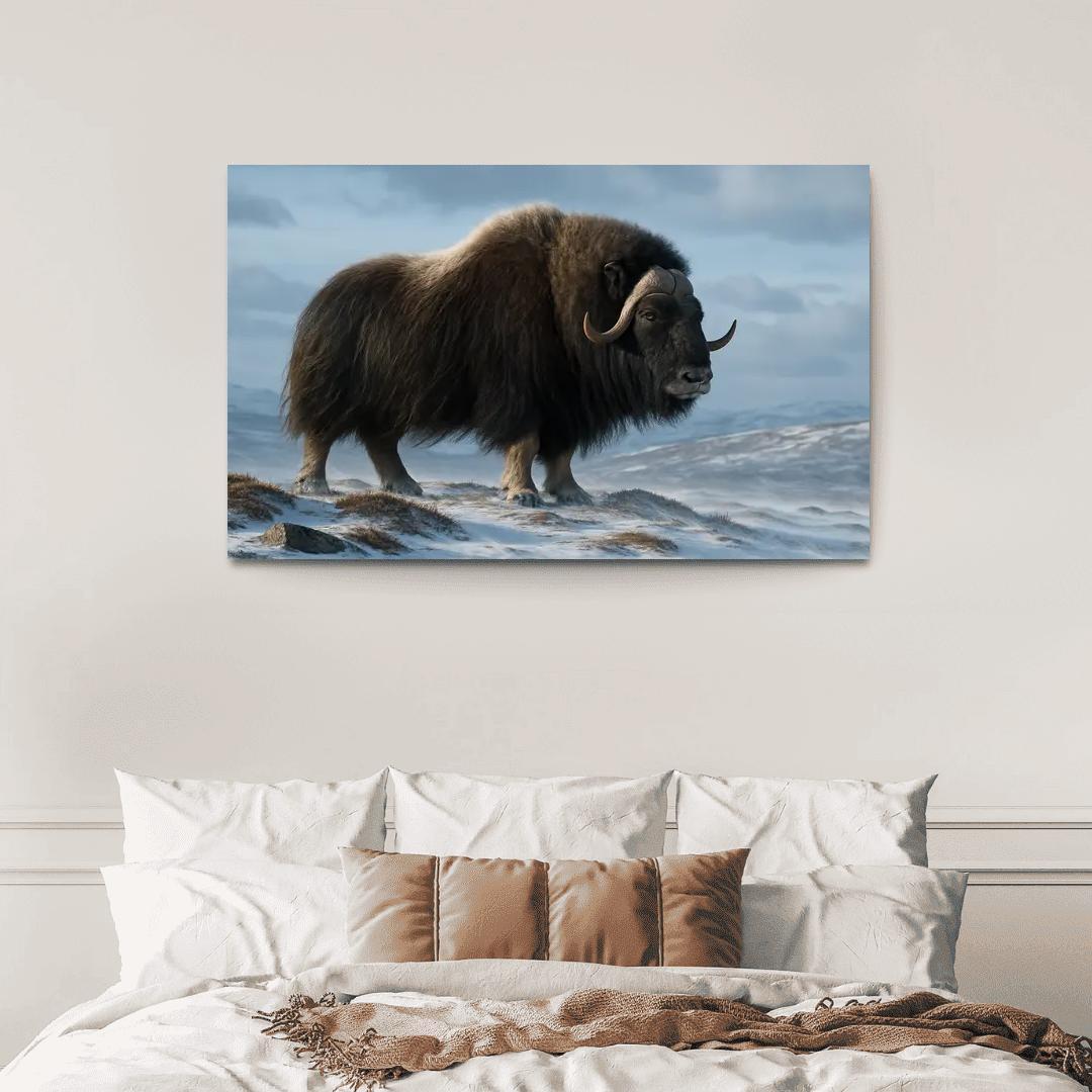 The Arctic Sentinel Musk Ox On Windswept Tundra oil paintings frame