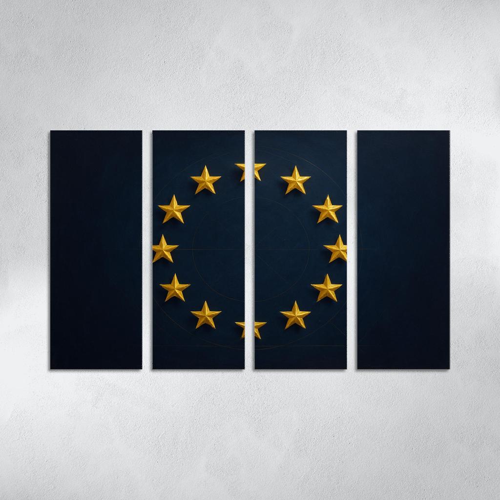 Stars Within The Circle The Flag Of The European Union Reimagined abstract paintings frame