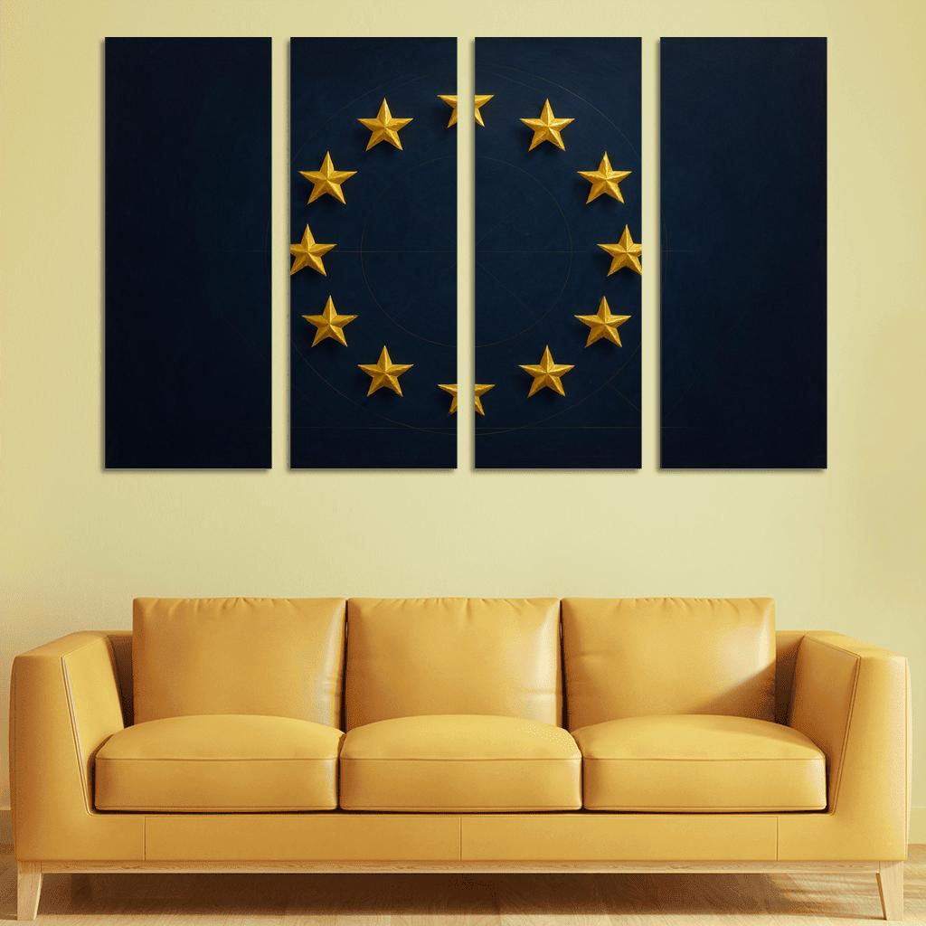 Stars Within The Circle The Flag Of The European Union Reimagined abstract paintings frame