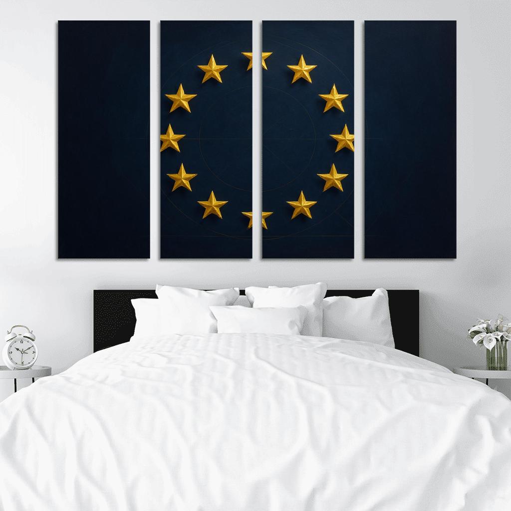 Stars Within The Circle The Flag Of The European Union Reimagined abstract paintings frame