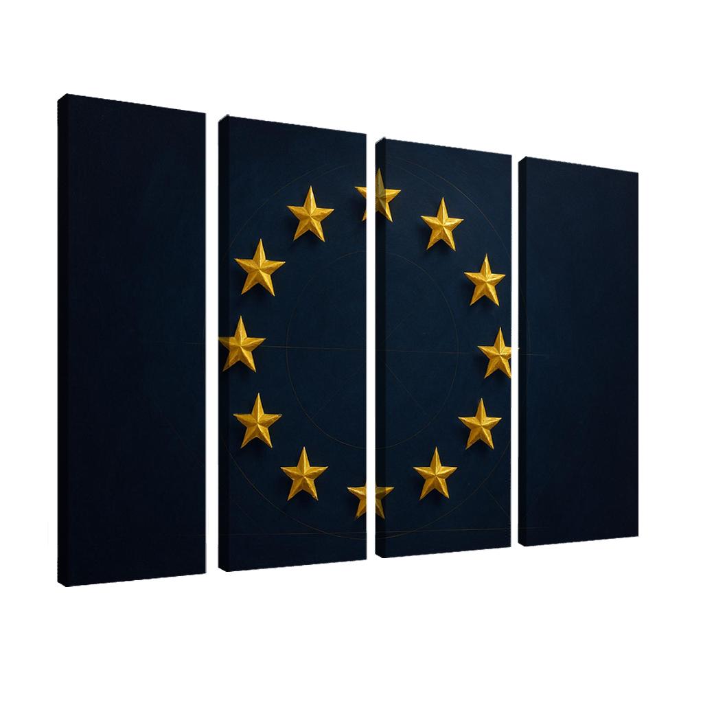Stars Within The Circle The Flag Of The European Union Reimagined abstract paintings frame