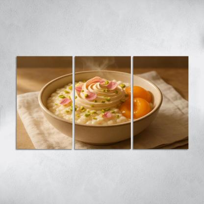 Pistachio Rose Rice Pudding With Poached Apricots modern paintings frame