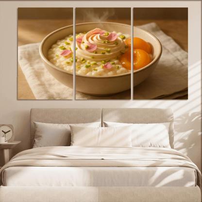 Pistachio Rose Rice Pudding With Poached Apricots modern paintings frame
