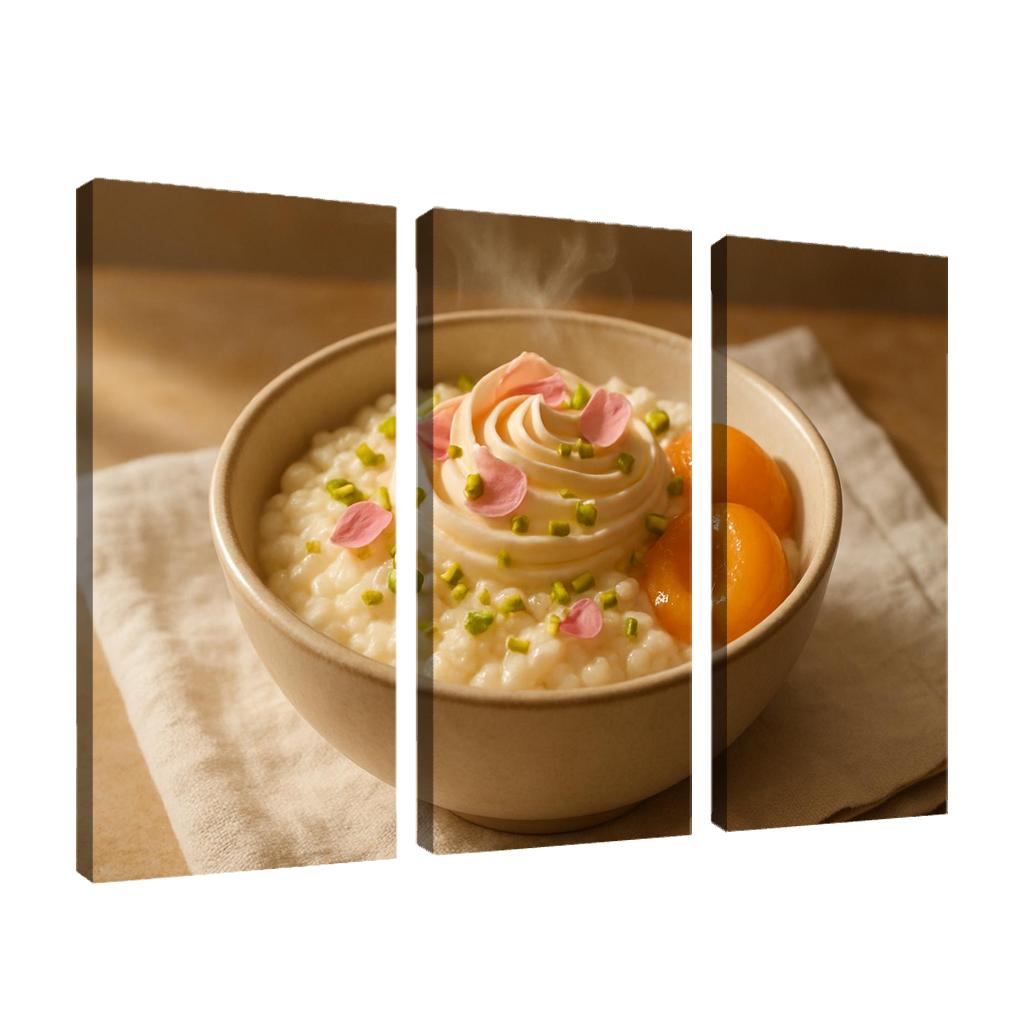 Pistachio Rose Rice Pudding With Poached Apricots modern paintings frame