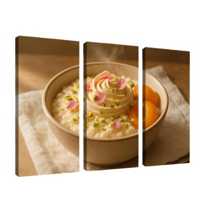 Pistachio Rose Rice Pudding With Poached Apricots modern paintings frame