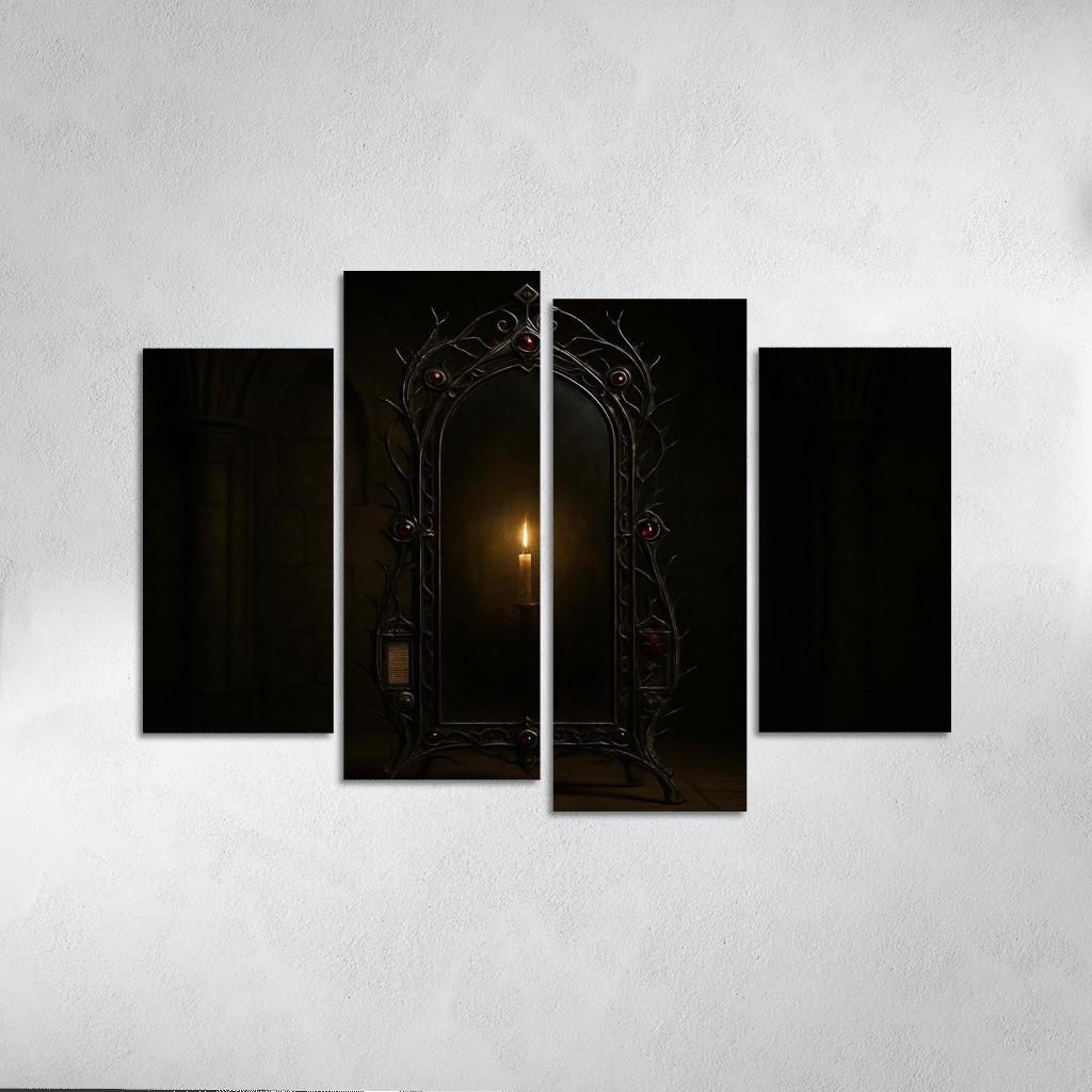 Iron Thorn Reliquary Mirror abstract paintings frame