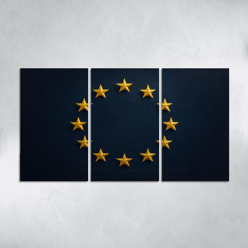 Stars Within The Circle The Flag Of The European Union Reimagined abstract paintings frame
