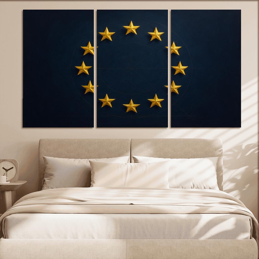Stars Within The Circle The Flag Of The European Union Reimagined abstract paintings frame