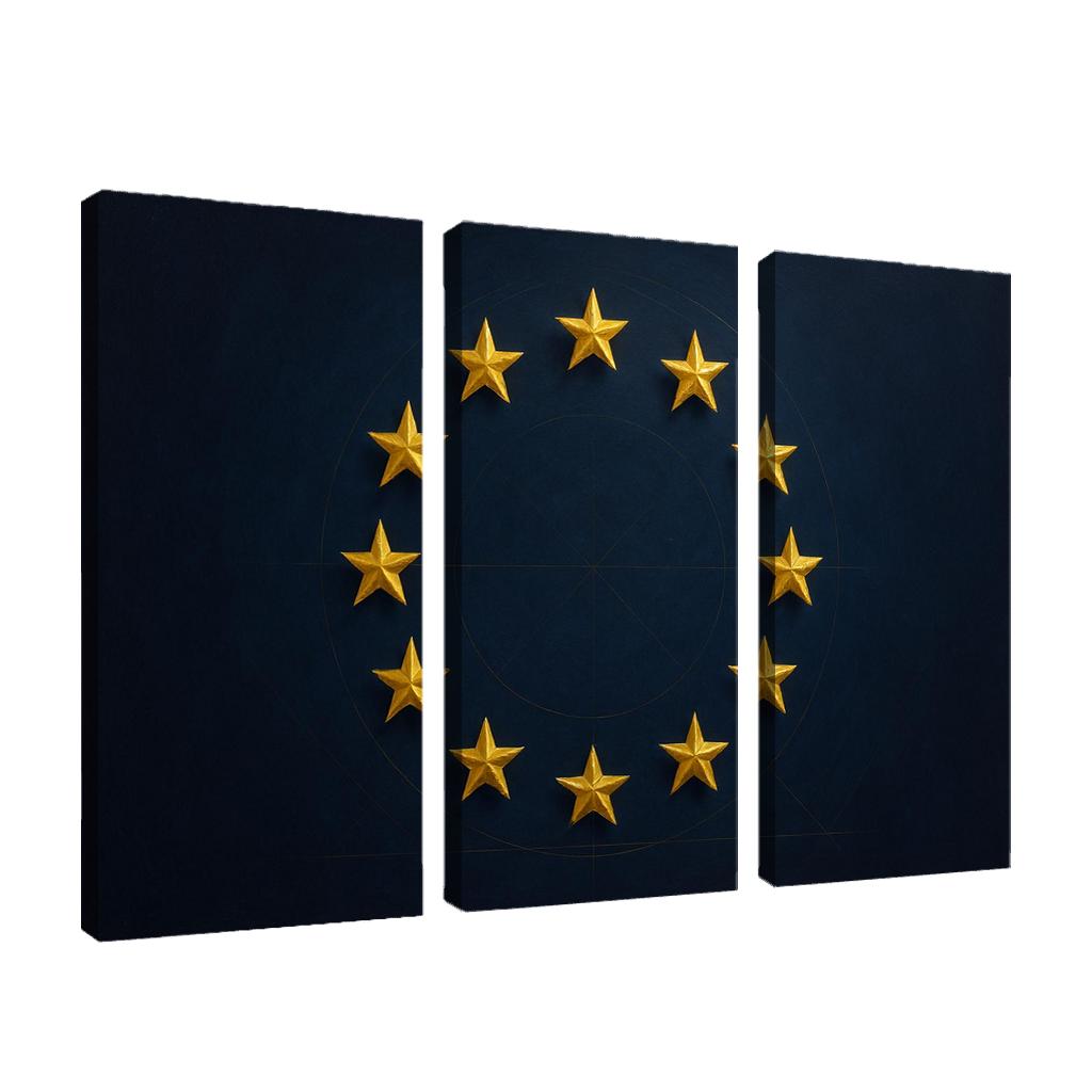 Stars Within The Circle The Flag Of The European Union Reimagined abstract paintings frame
