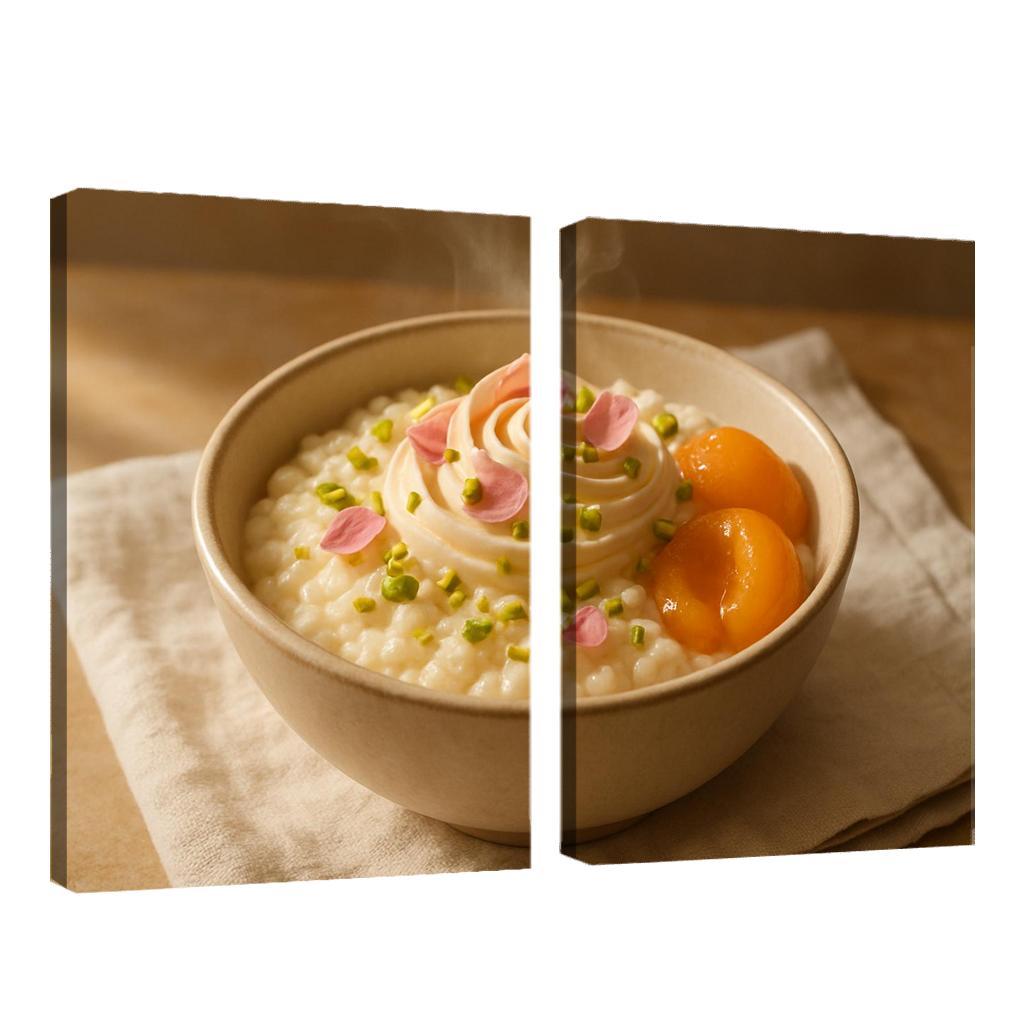 Pistachio Rose Rice Pudding With Poached Apricots modern paintings frame