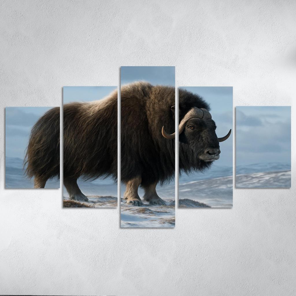 The Arctic Sentinel Musk Ox On Windswept Tundra oil paintings frame
