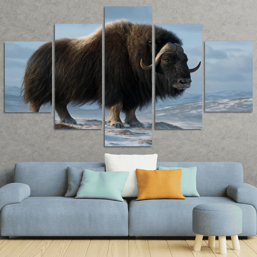 The Arctic Sentinel Musk Ox On Windswept Tundra oil paintings frame