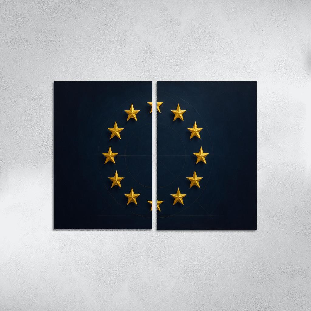 Stars Within The Circle The Flag Of The European Union Reimagined abstract paintings frame