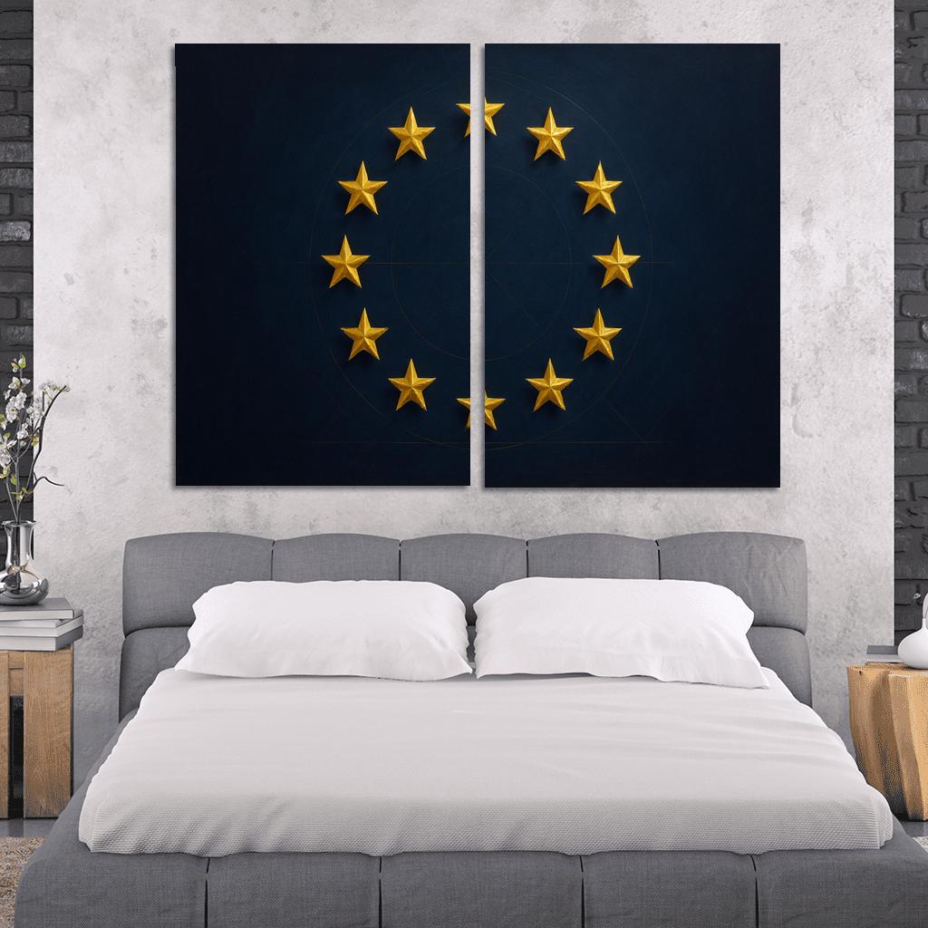 Stars Within The Circle The Flag Of The European Union Reimagined abstract paintings frame