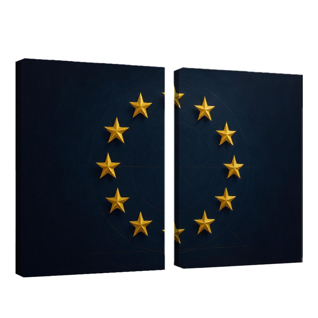 Stars Within The Circle The Flag Of The European Union Reimagined abstract paintings frame