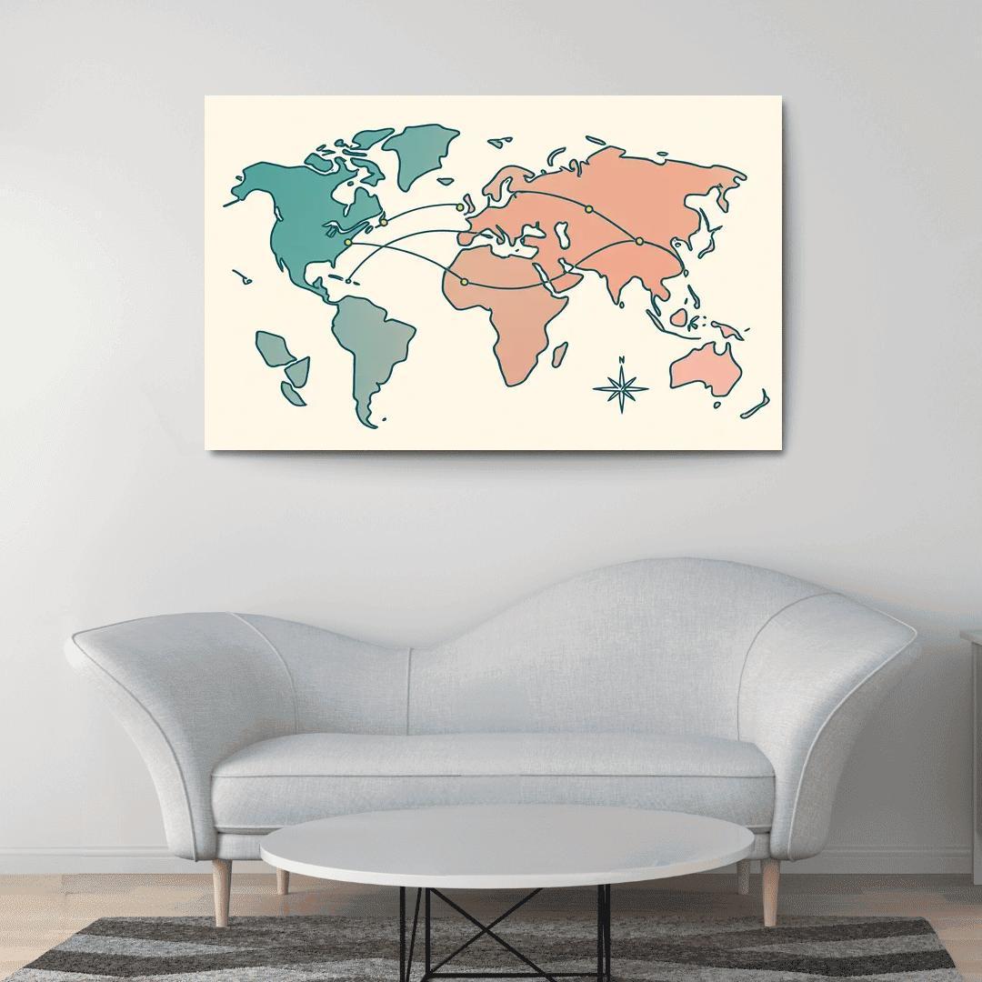 The Atlas Of Floating Quiet canvas paintings frame