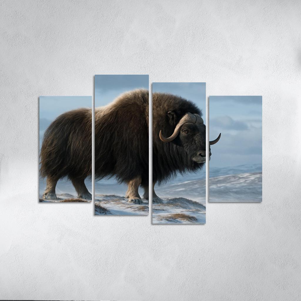 The Arctic Sentinel Musk Ox On Windswept Tundra oil paintings frame