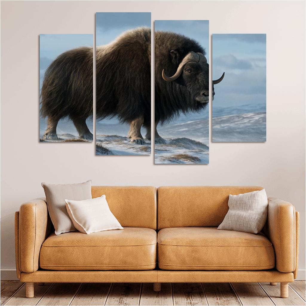 The Arctic Sentinel Musk Ox On Windswept Tundra oil paintings frame