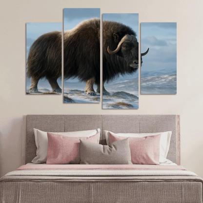 The Arctic Sentinel Musk Ox On Windswept Tundra oil paintings frame