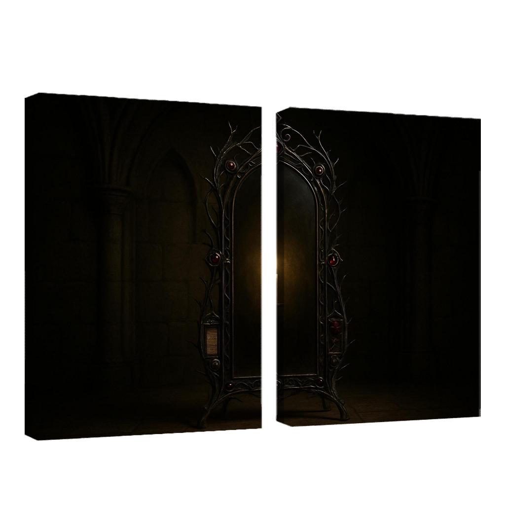 Iron Thorn Reliquary Mirror abstract paintings frame