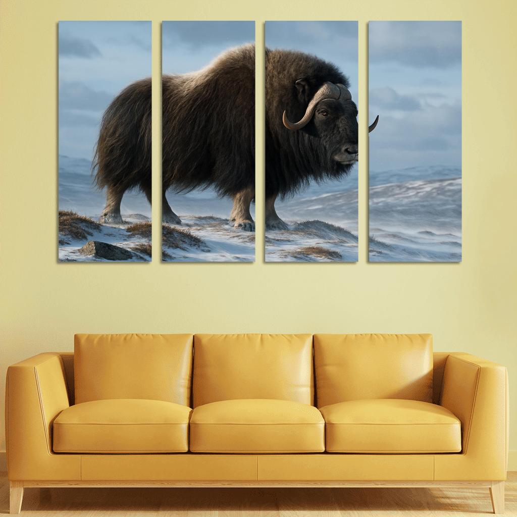 The Arctic Sentinel Musk Ox On Windswept Tundra oil paintings frame