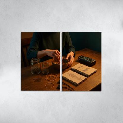 Analog Sound Mapping Create Music From Everyday Objects multi-panel paintings