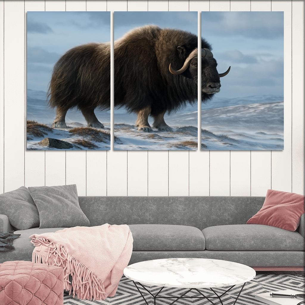 The Arctic Sentinel Musk Ox On Windswept Tundra oil paintings frame