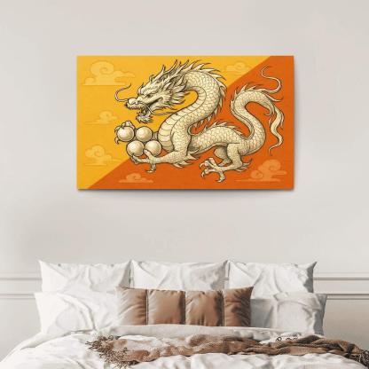 Dragon And Sun Symbolic Study Of The Flag Of Bhutan oil paintings frame