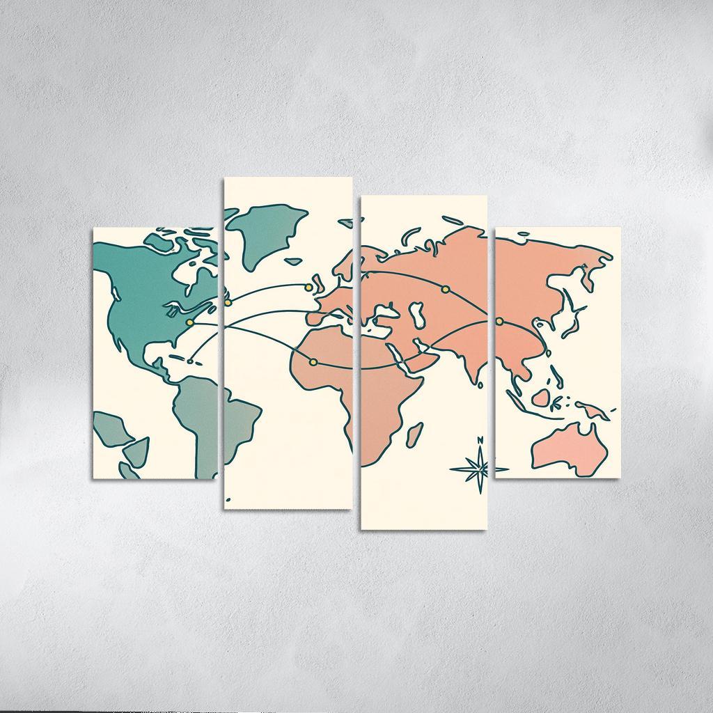 The Atlas Of Floating Quiet canvas paintings frame