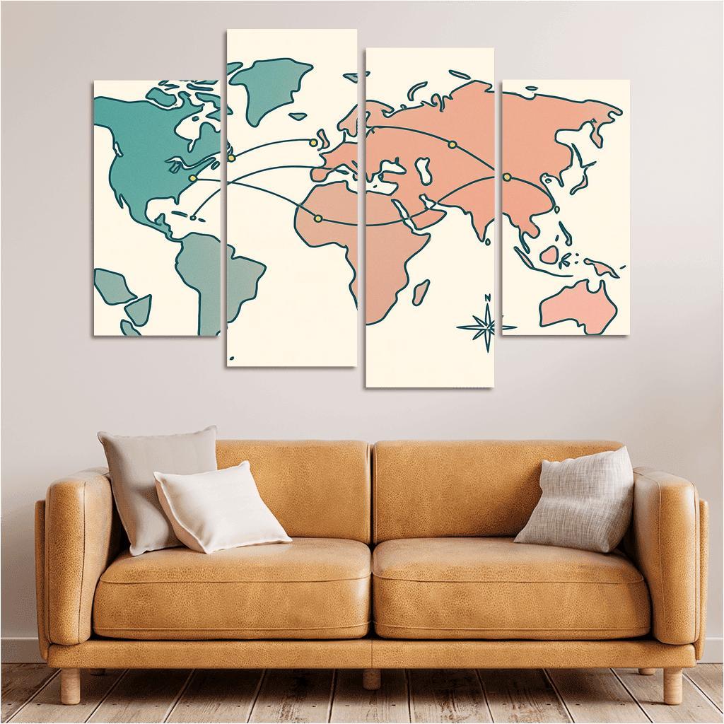 The Atlas Of Floating Quiet canvas paintings frame