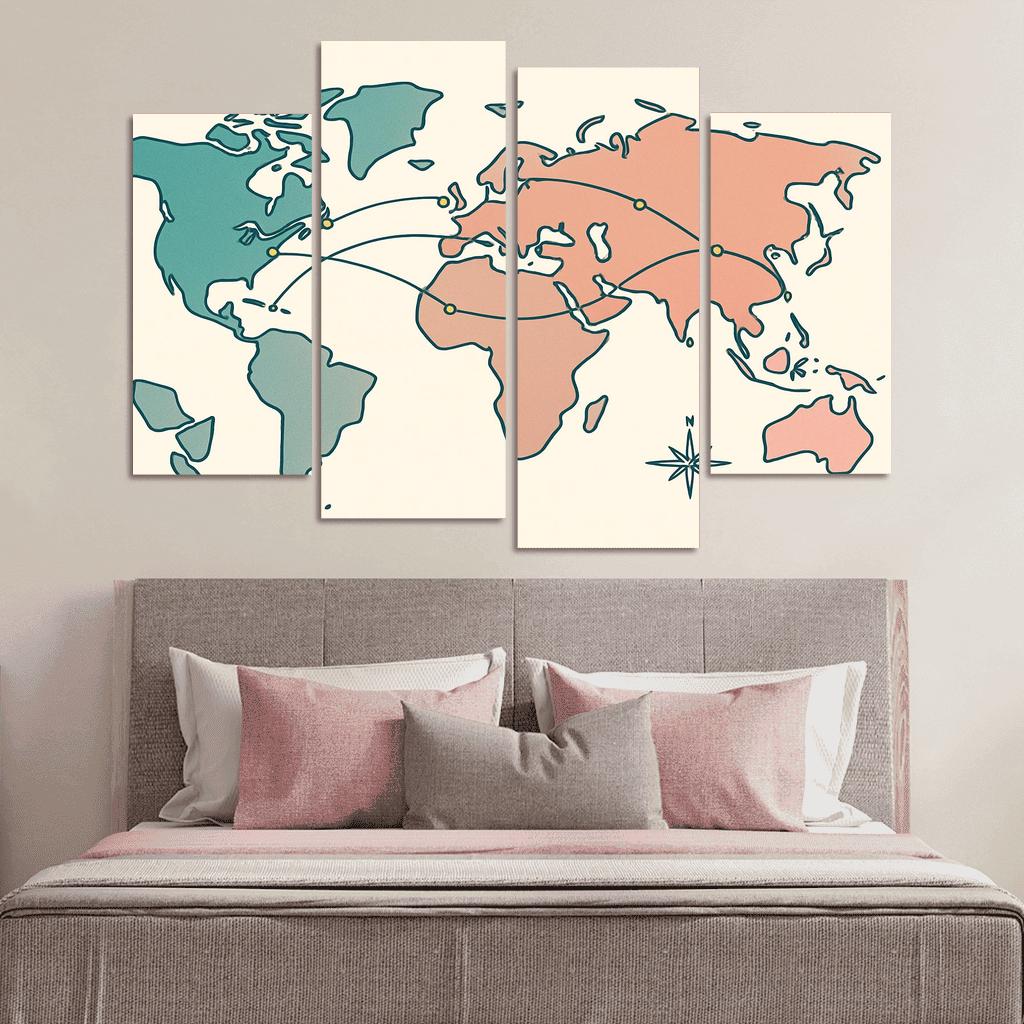 The Atlas Of Floating Quiet canvas paintings frame
