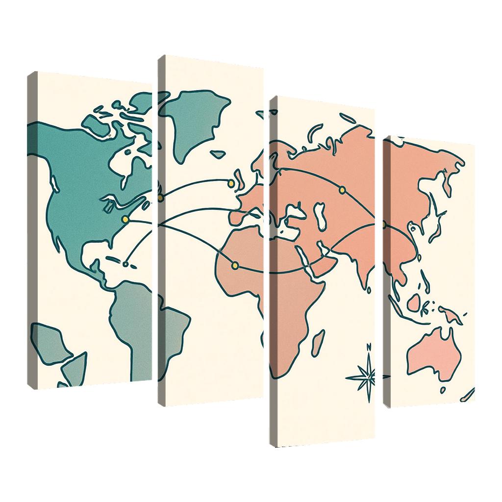 The Atlas Of Floating Quiet canvas paintings frame